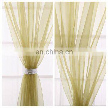 2015 Promotion Item Yellow Plain Chiffon Curtain Fabric