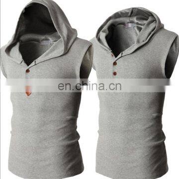 T-MV001 Men Casual Hat Half Placket Tank Tops photo-3