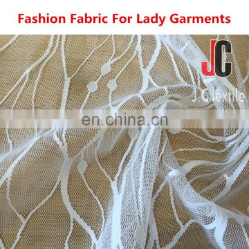 Shaoxing AL8065 JC polyester spandex wholesale nigerian lace tulle lace fabric