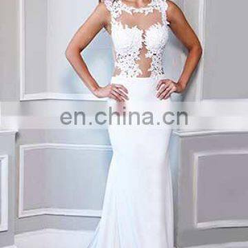 White Sheer Jersey elegant Bridal Gown