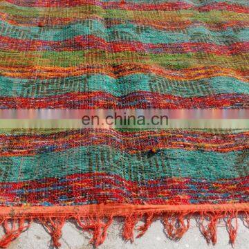 VISHAL HANDICRAFT-73x39"HEMP STRIPE COTTON RUG/INDIAN HAND WOVEN FLOOR THROW CARPET