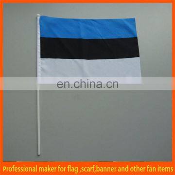 custom blue black white rectangle shape hand flag