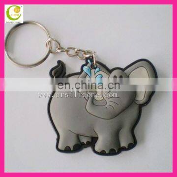 Lovely promotinal gifts 3d silicone rubber elephant keychain