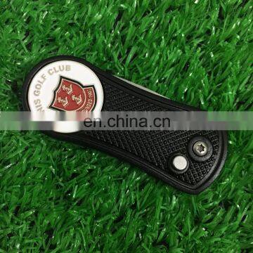 In stock black automatic pitch fork with embossed ball marker