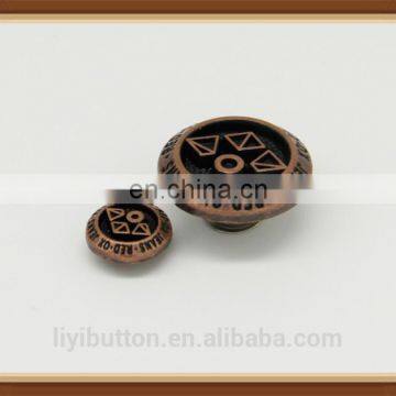 garment accessories red copper zinc alloy button for clothing