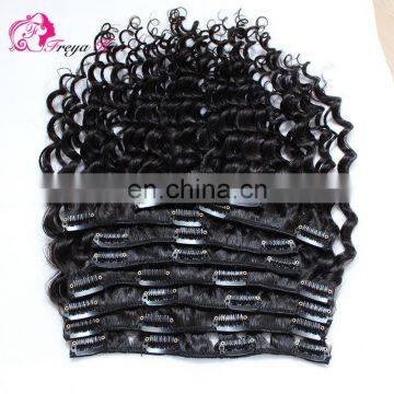 Clip in Human Hair Extensions Kinky Curl Mongolian Kinky Curly Hair photo-2