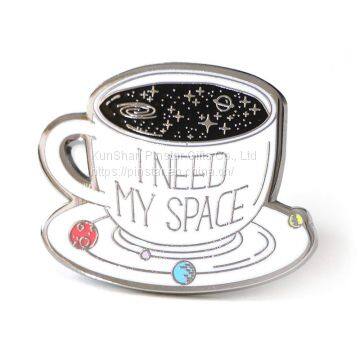 Space Coffee Cup Хард Энамельный Брош