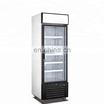 Commerical Single upright stainless steel refrigerator freezer with glass door