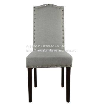 Fabric Solid Wood Dining Chair with Stud,Quality Dining Room Chair HL-7018-2