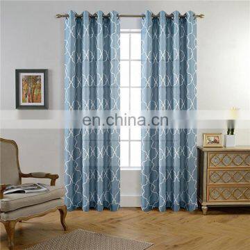 Romantic cheap window embroidery dusty blue voile fabric for curtains