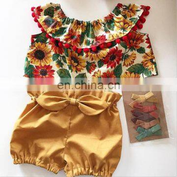 2019 Toddler Girls Summer Clothing Set Floral Rose Vest + Kids Shorts Kids Clothes Girls Shirt Pants Suit photo-5