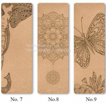 Non-slip Natural Cork Yoga Mat With Custom Printed Design photo-3