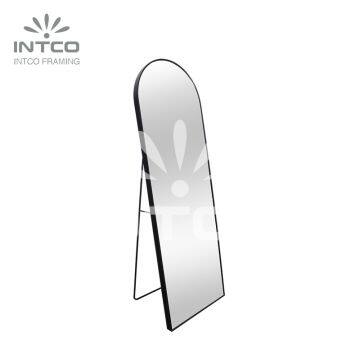 Современное полноразмерное зеркало с дугообразным верхом и подставкой, полноразмерное зеркало в раме, полноразмерное зеркало в алюминиевой раме photo-2