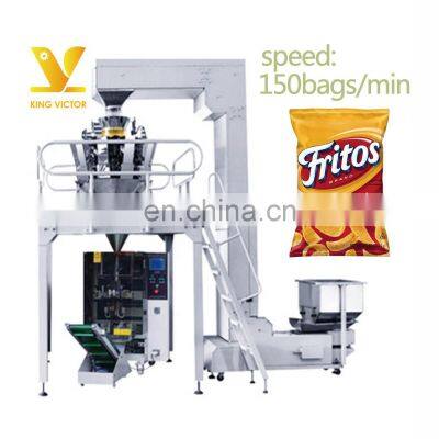 potato chips weighing and packing machine high speed multihead weigher packaging machine