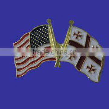 Custom design high quality cloisonne hard enamel filled USA Georgia Republic World Flag Lapel Pin