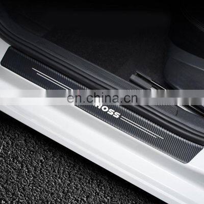 4pcs Car Accessories Door Sill Protector Stickers PU Leather Carbon Fiber for Volkswagen VW T-CROSS T CROSS Sticker Car Styling photo-4