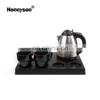 Honeyson new 0.8L small stainless steel electric kettle with tray for hotel