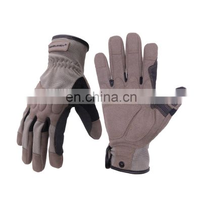 HANDLANDY Vibration Reduction Light Duty Industrial Work Gloves Construction Carpentry Assembly Mechanic Gloves