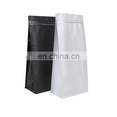 custom printing reusable plastic compostable ziplock mylar matte black coffee flat bottom coffee bags