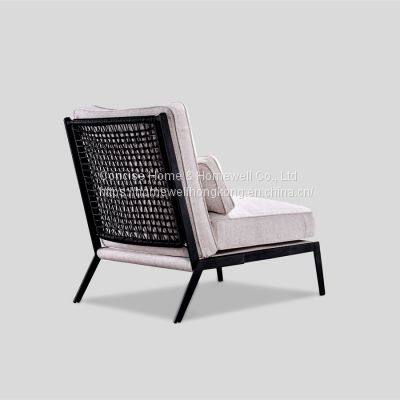 Modern Leisure Chair LC1511-15 Stainless Steel Frame Fabric Upholstered Leisure Chair photo-2