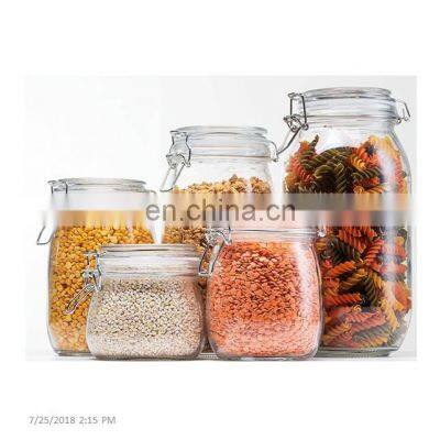 Multifunctional Glass Airtight Sealed Canister, Cheap Food Safety Glass Jar Clip, Round Shaped Apothecary Jar With Lid photo-3