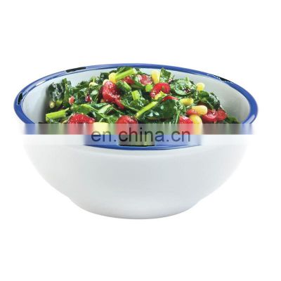 Custom turkish disposable white enamel metal cereal fruit soup bowl with handles