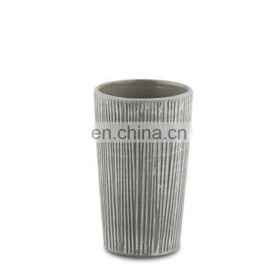 Vertical Stripes Relief Design 4-piece Ceramic Bath Accessory Hardware Designer Bathroom Set photo-5