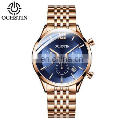 OCHSTIN 6129B New men business quartz daydate stainless steel custom made men watches