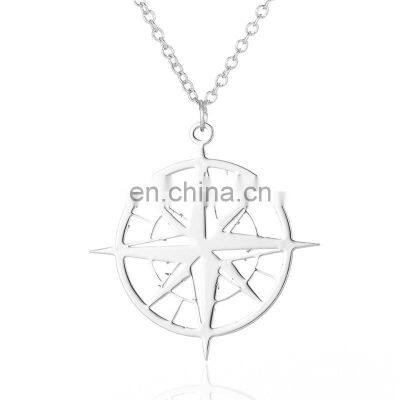 Punk Geometric Compss Necklace For Women Lover's Men Gift Tiny Round Compass Handmade Necklace Jewelry