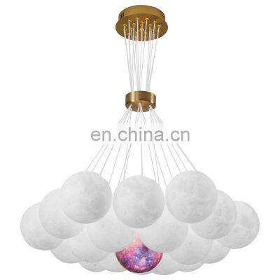 New Pendant Light LED Ball Lamp for Living Room Hotel Project Luxury Moon Style Bubble Ball Ceiling Hanging Lights