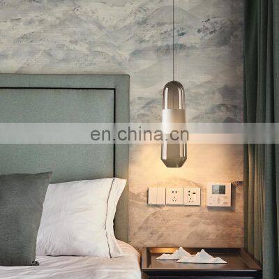 Modern LED Office Pendant Light Clear Glass Nordic Indoor Bedroom Bedside Decor Home Hotel Chandelier photo-5