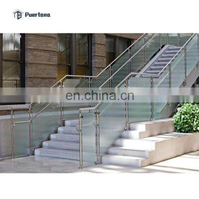 Cheap Modern Balcony Outdoor Metal Side Mount Baluster Stair Glass Railing Design For Balcony Pictures