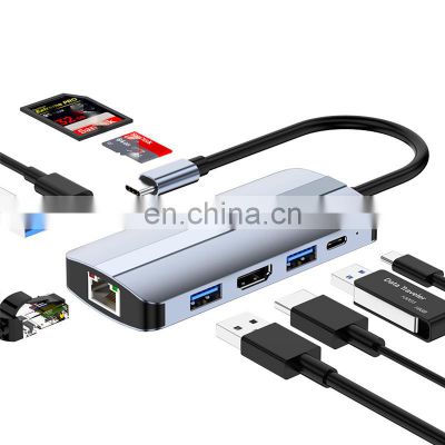 9 in 1 usb c hub multifunction type-c PD transfer +100mpbs ethernet computer usb c laptop docking station charger