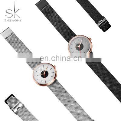 SHENGKE Casual Ladies Watch Simple Dial Stainless Steel Milanese Mesh Strap Quartz Movement Watches Alloy Case Wristwatch K0041L photo-4