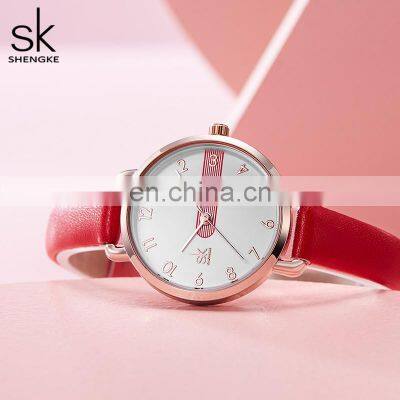 SHENGKE New Stylish Girls Red Sport Watch Fashion Luxury Brand Gold Quartz Watches Ladies Classic Reloj Para Mujer photo-2