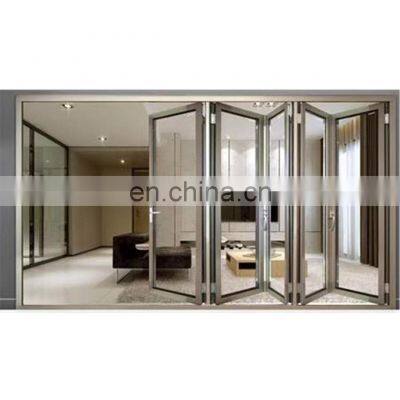 Folding door with glass panel upvc/pvc profile vinyl frame New design plastic folding door hong kong