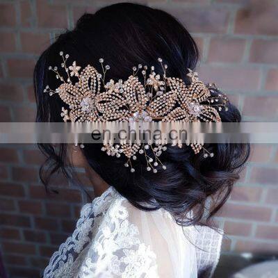 Flower Bridal Crown Tiara Rhinestone Wedding Hair Jewelry Bridal Hair Accessories Luxury Crystal Bridal Headwear