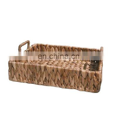 Water Hyacinth Serving Tray Rustic Natural Decor Tray, coffee tray, fruit tray Wholesale