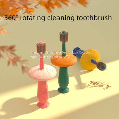 360 Degree Rotating Cleaning Toothbrush Baby Silicone Toothbrush Waterproof Oral Care Teeth Whitening Manual Silicone Toothbrush photo-3