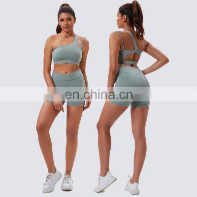Sport Exercise Gym Wear Yoga Clothes Activewear Sets for Women Sports Bra and Biker Shorts Sets Womens Workout Yoga Shorts Sets photo-5