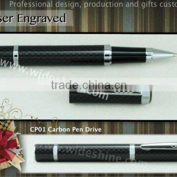 Carbon Fiber Fountain Pen With Usb Flash Drive Promotional Pen photo-3