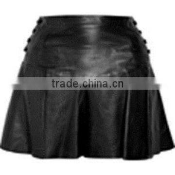 Leather Skirt in Black Color