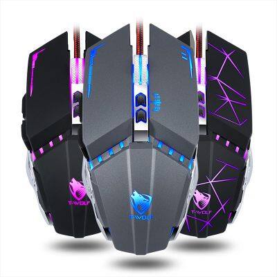 Promotion V7 wired charger mouse premium non slip mini computer gaming mouse with programming