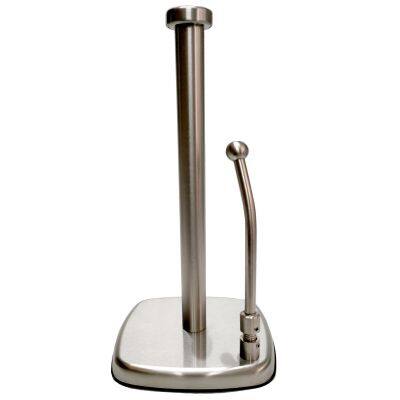 Kitchen stainless steel paper towel rack spring side roll paper rack toilet paper rack