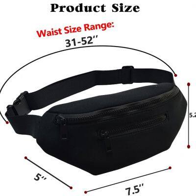 Customize Unisex Bright Durable 2 Pockets Crossbody Bag Outdoor Hiking Jogging Running Waist Bag Insulated Neoprene Fanny Pack photo-3