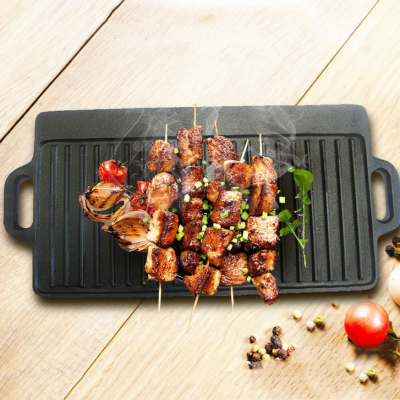 Factory Outlet Cookware for Home Outdoor Garden Kitchenware Cast Iron Double Side Reversible Grill Griddle BBQ Grill Plate photo-5