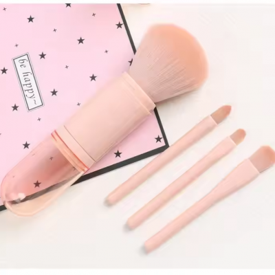 4 in 1 Cheap Pocket Makeup Brushes Piece Travel Multi Use Mini 4pcs Cosmetics Tool Synthetic Soft Hair All in One Makeup Brush photo-5