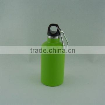 green color 500ml small mouth double wall 18/8 stainless steal inside water tumbler with carabineer