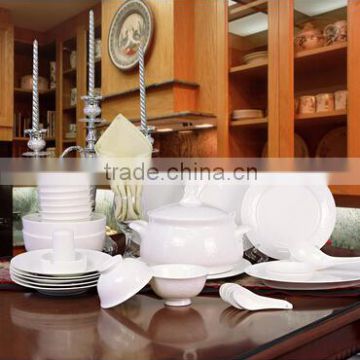 56 pcs White Chinese Porcelain Dinner Set