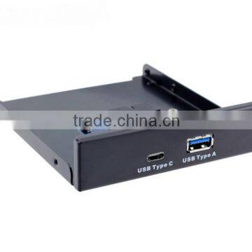 USB 3.0 Type-A & USB 3.1 Type-C USB-C Dual Port to Motherboard 20Pin Front Panel for 3.5" Floppy Bay